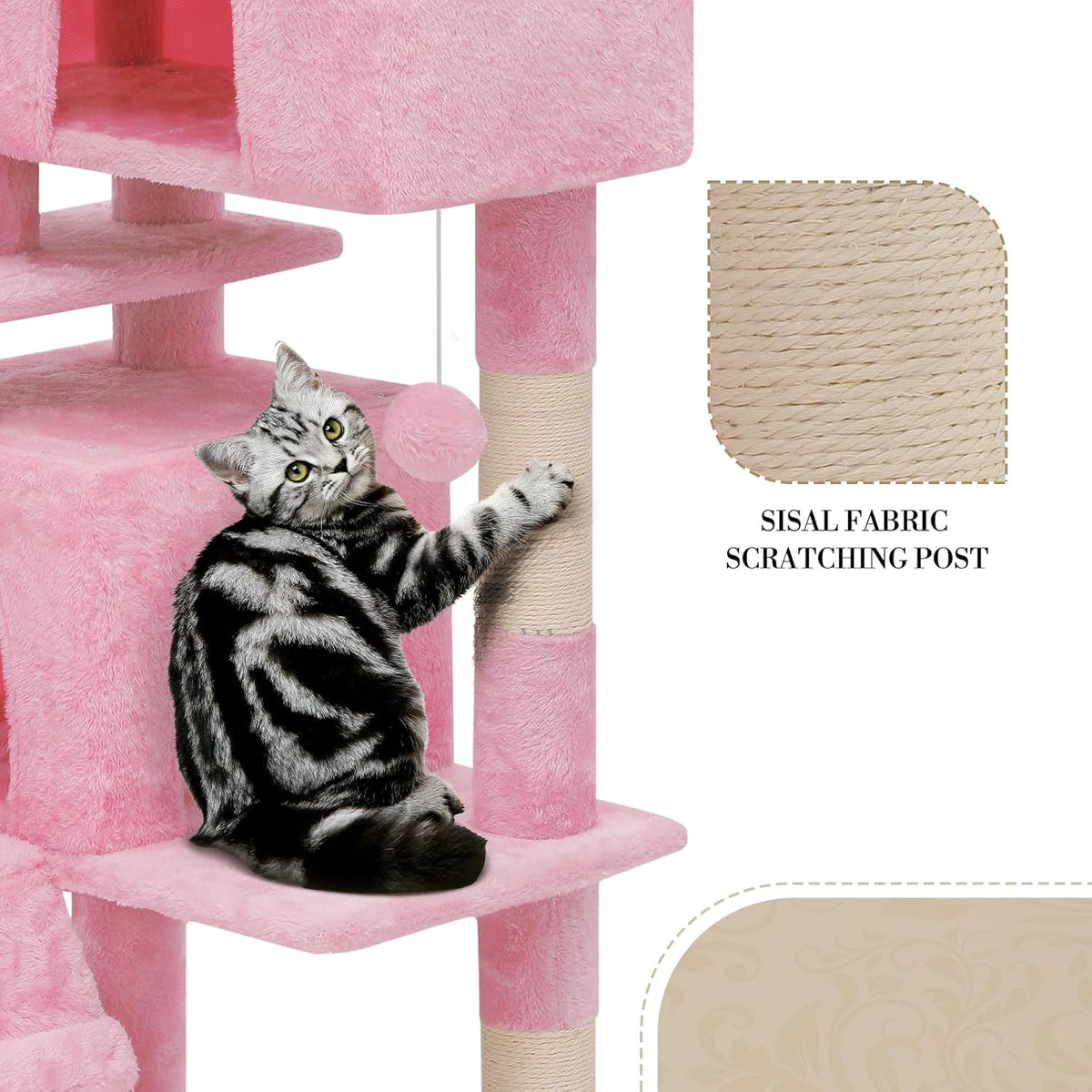 77-Inch Multi-Level Cat Tree Tower with Condos