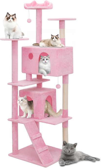 77-Inch Multi-Level Cat Tree Tower with Condos