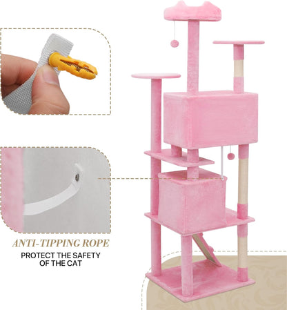 77-Inch Multi-Level Cat Tree Tower with Condos